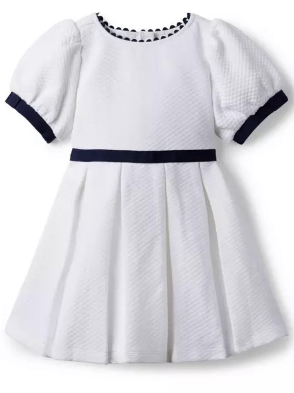 Janie and Jack Quilted Puff Sleeve Jacquard Dress baby girl 6 - 12 months